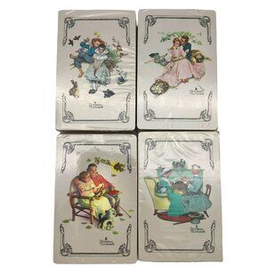 Norman Rockwell Playing Cards Double Deck Set Vintage 1980s Trump Brand Wrapped